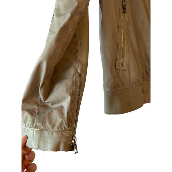 Guess Mens Faux Leather Moto Bomber Jacket Grey Size Medium - Picture 2 of 16